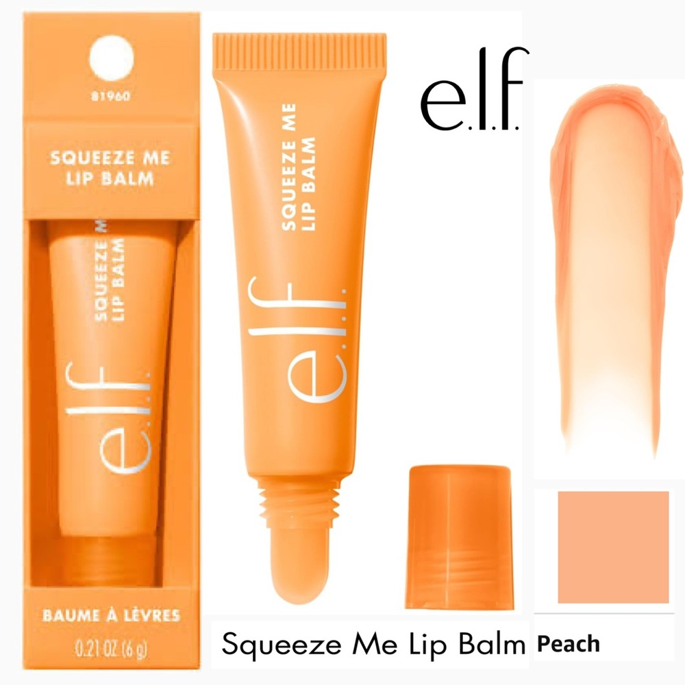e.l.f. Squeeze Me Mousturizing Lip Balm Infused With Hyaluronic Acid in Peach